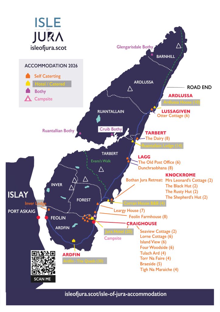 2026 Isle of Jura Accommodation Map
